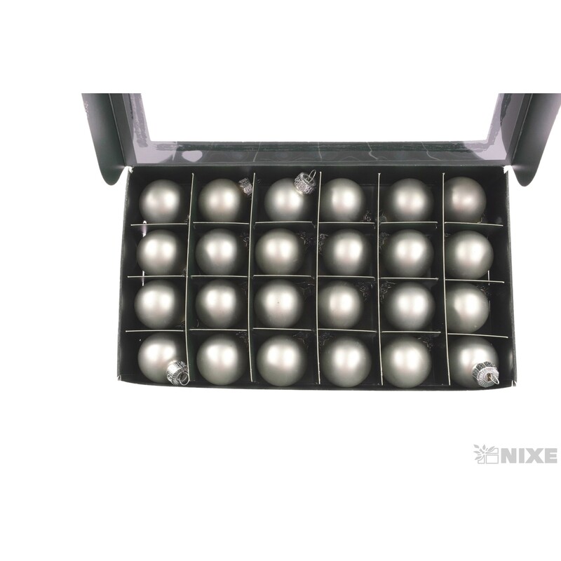 KOULE ZÁVĚS 2,5cm 24ks MAT*STŘÍBRNÁ