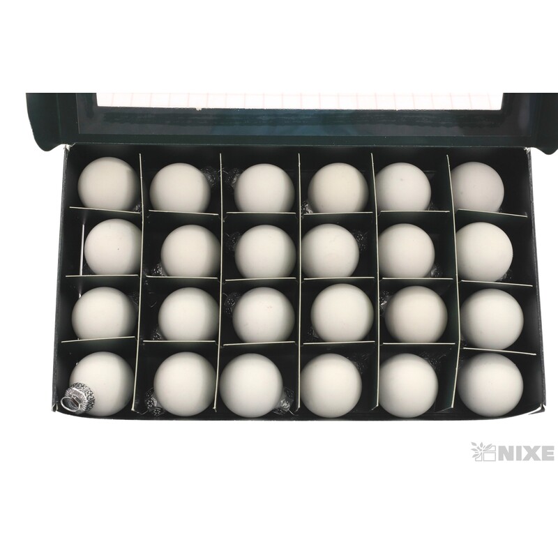 KOULE ZÁVĚS 2,5cm 24ks MAT*BÍLÁ