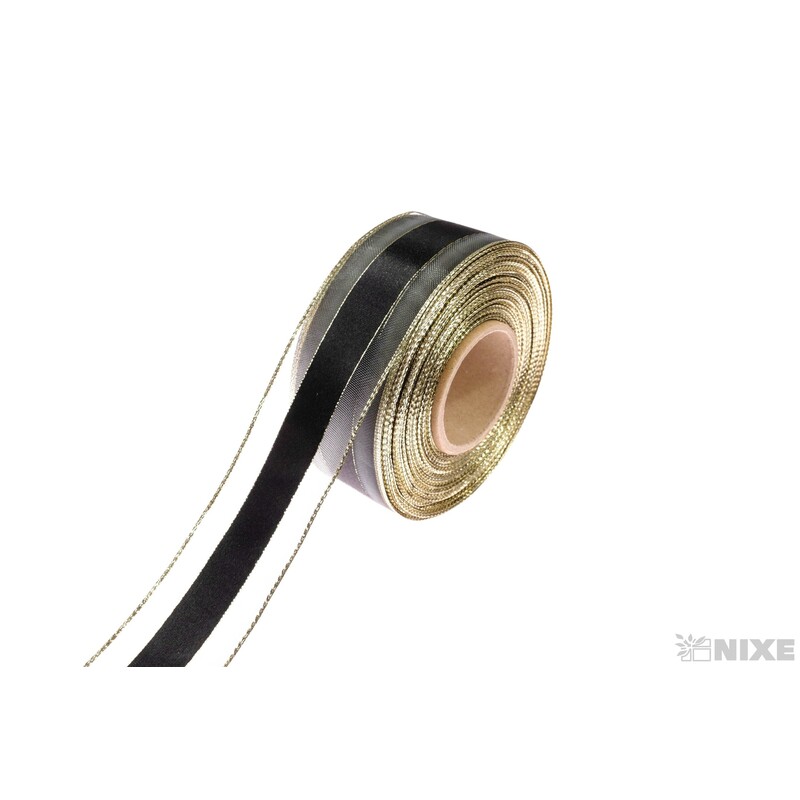 PES MONOF. DR. 40mmx25m*ČERNÁ+ZLATÁ 103900