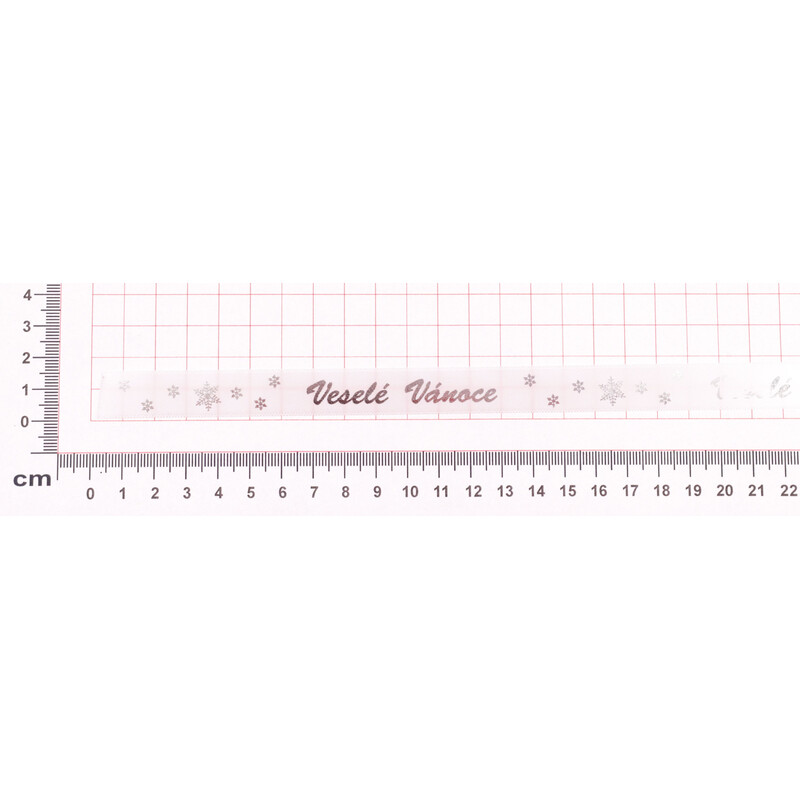 STUHA VESELÉ VÁNOCE 15mmx25m*BÍLÁ-STŘÍBRNÁ METAL
