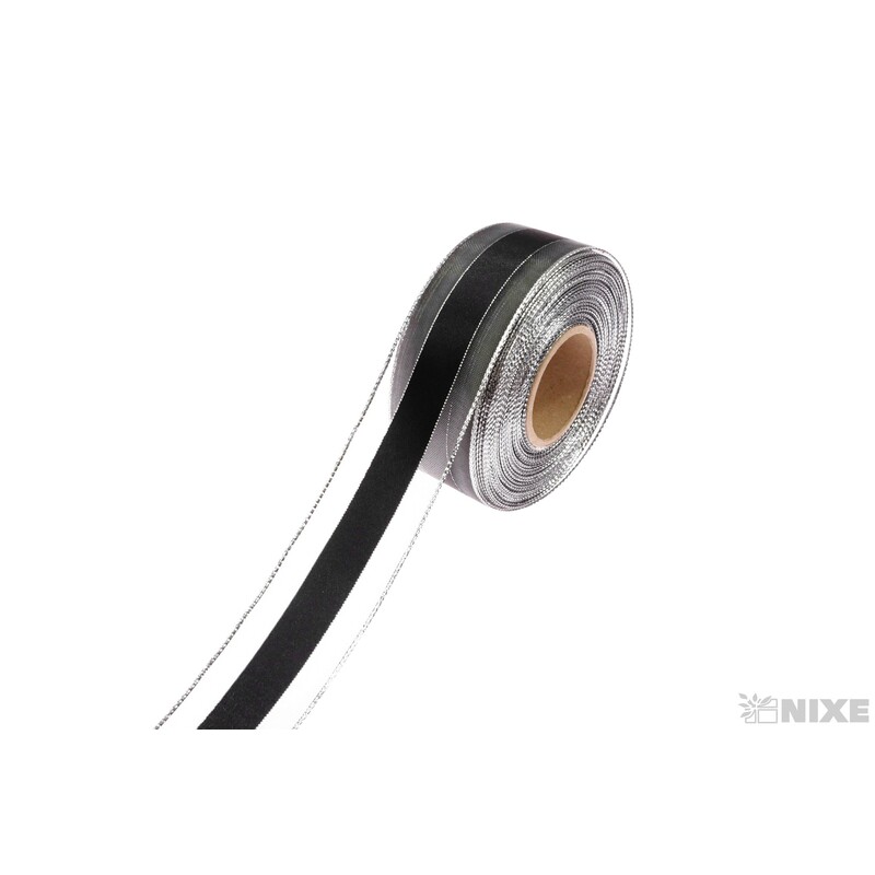 PES MONOF. DR. 40mmx25m*ČERNÁ+STŘÍBRNÁ