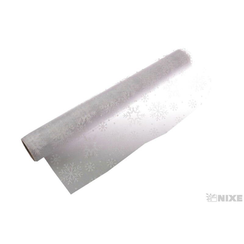 ORGANZA VZOR 325-FX 36cmx5yd*BÍLÁ-STŘÍBRNÁ V+