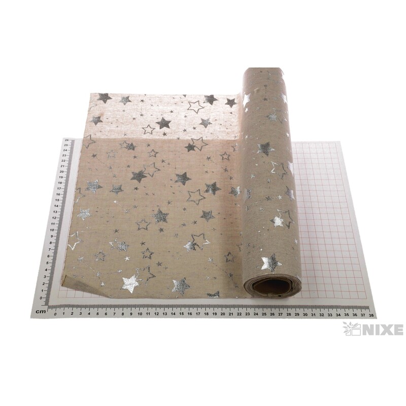 ROLE JUTA HVĚZDA 36cmx5yd*STŘÍBRNÁ