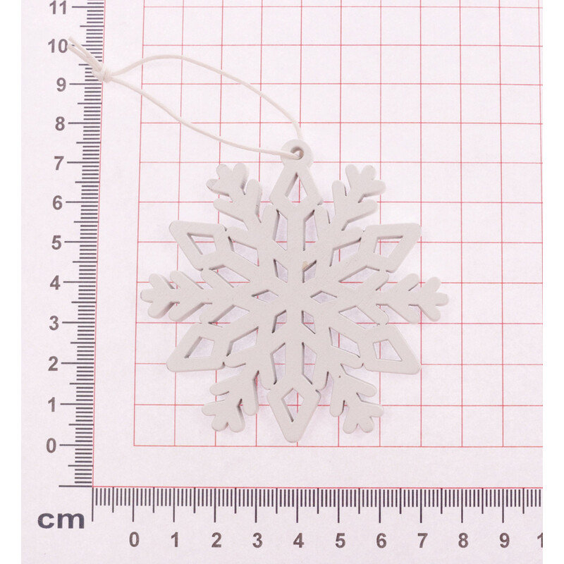 ZÁVĚS VLOČKA 4ks 7,5cm*BÍLÁ