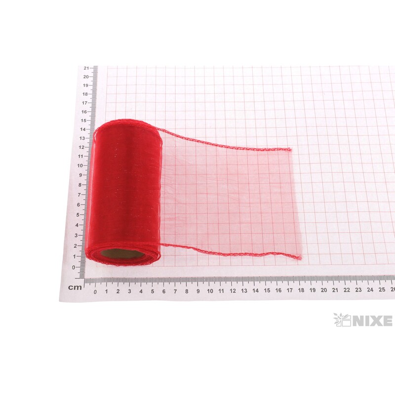 ORGANZA 11cmx10yd*ČERVENÁ 065