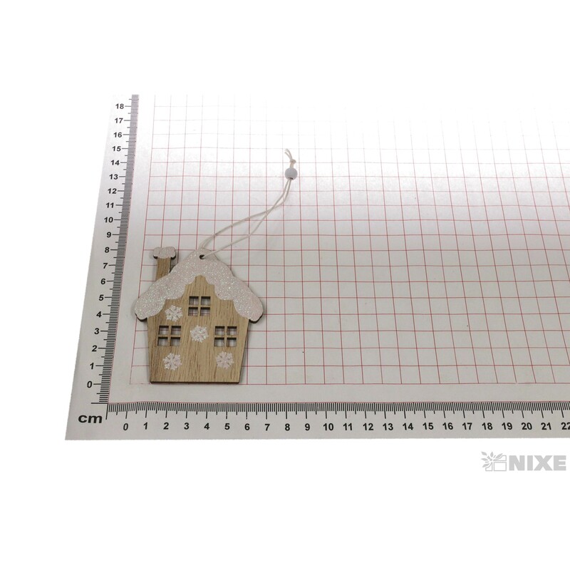 ZÁVĚS DOMEČEK 7x8cm*BÍLÁ