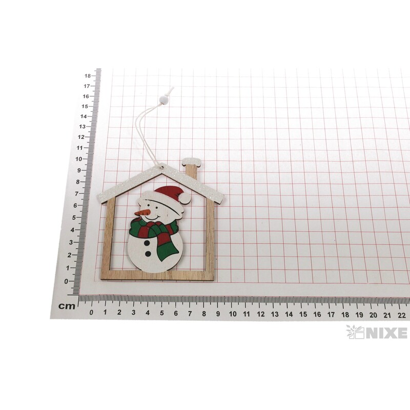 ZÁVĚS SNĚHULÁK 10x9cm*BÍLÁ