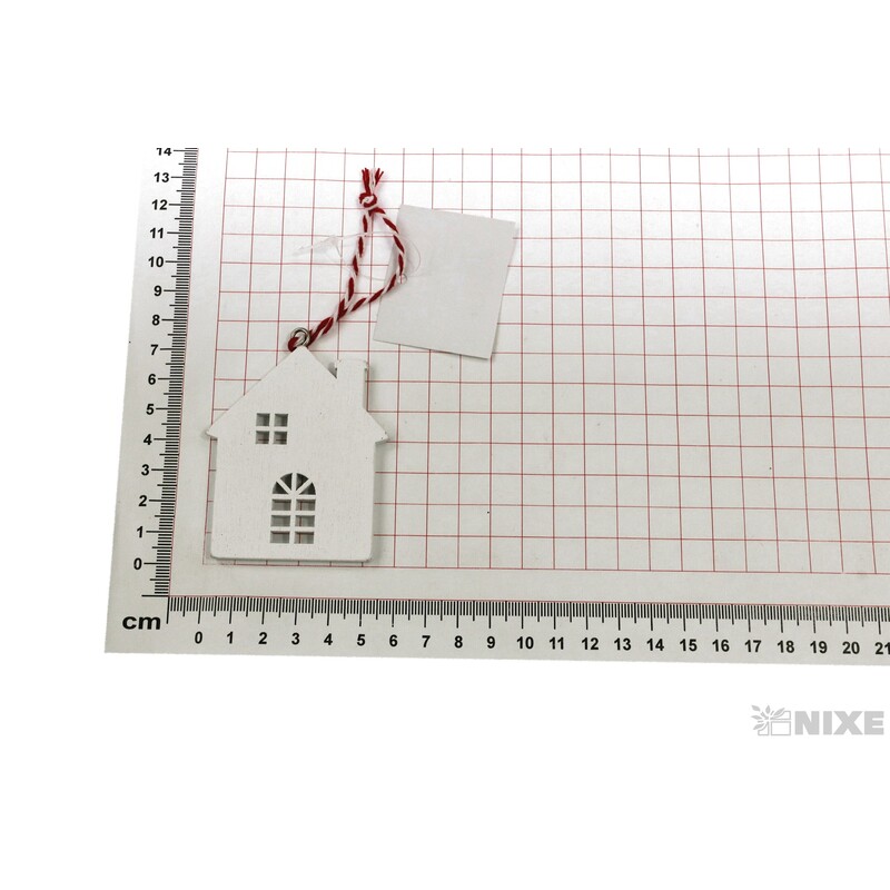 ZÁVĚS DOMEČEK 6x7cm*BÍLÁ