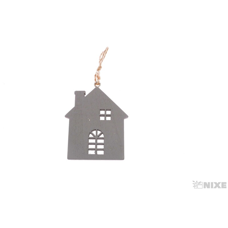 ZÁVĚS DOMEČEK 6x7cm*ŠEDÁ