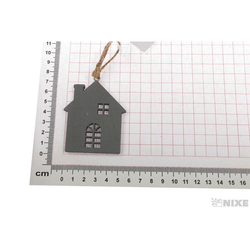 ZÁVĚS DOMEČEK 6x7cm*ŠEDÁ