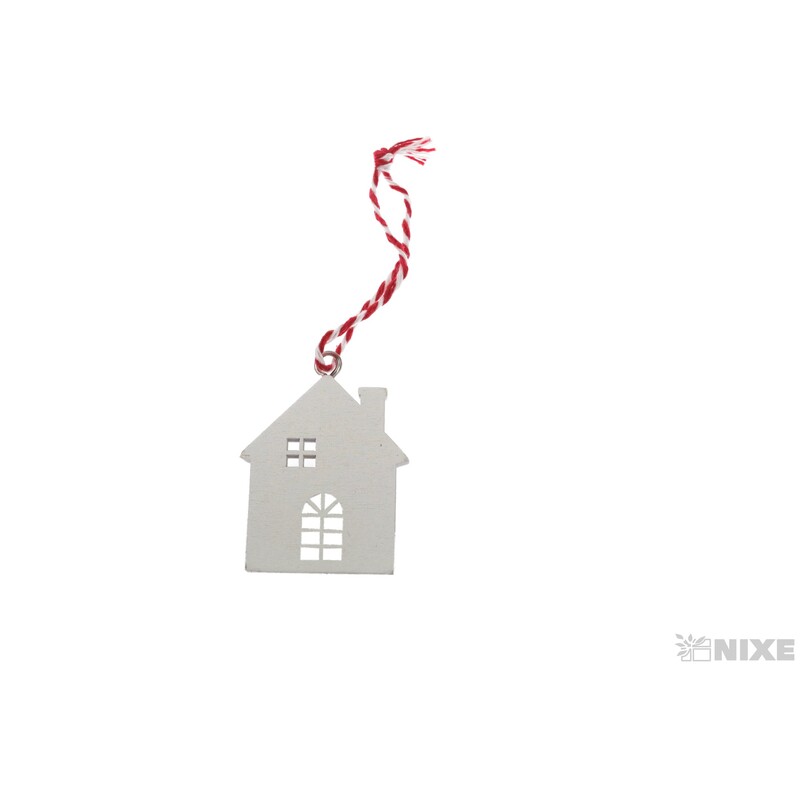 ZÁVĚS DOMEČEK 3,5x4,5cm*BÍLÁ