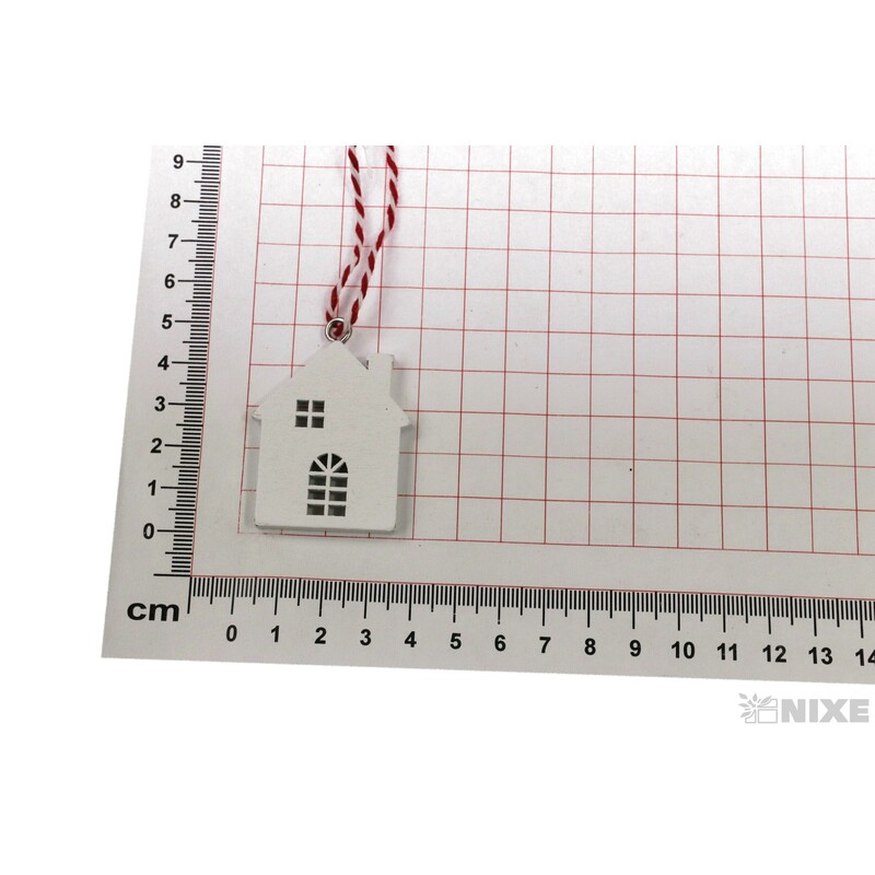 ZÁVĚS DOMEČEK 3,5x4,5cm*BÍLÁ