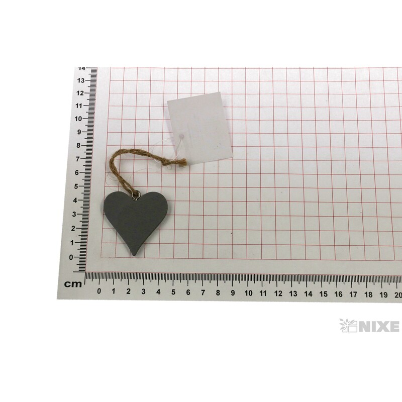 ZÁVĚS SRDCE 4,5cm*ŠEDÁ