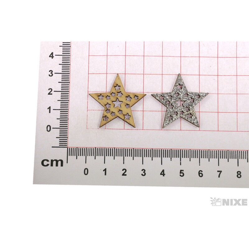 HVĚZDA 3cm 10ks*STŘÍBRNÁ