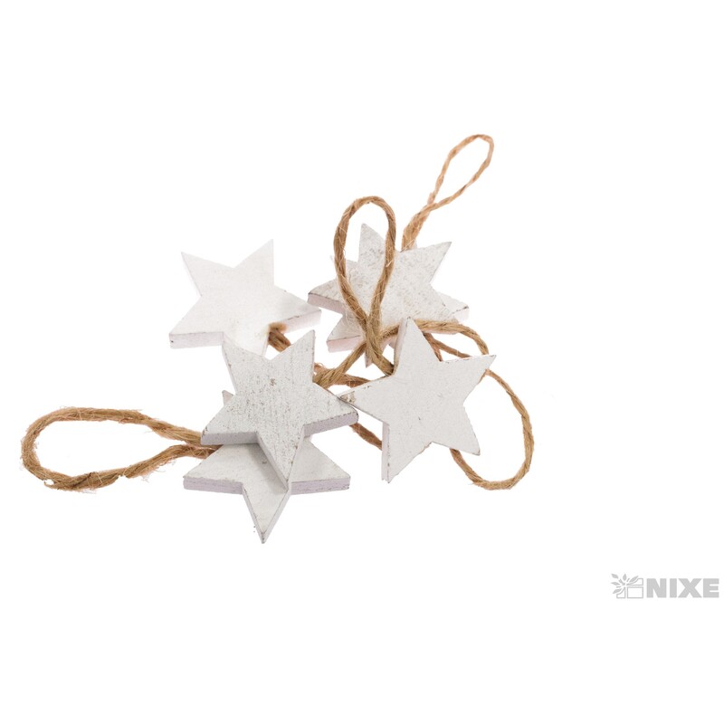 ZÁVĚS HVĚZDA 3cm 6ks*BÍLÁ