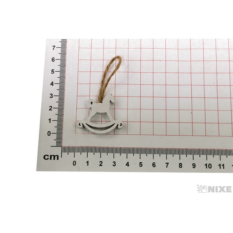 ZÁVĚS KONÍK 3,5cm 6ks*BÍLÁ