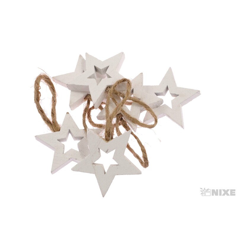 ZÁVĚS HVĚZDA 3cm 6ks*BÍLÁ