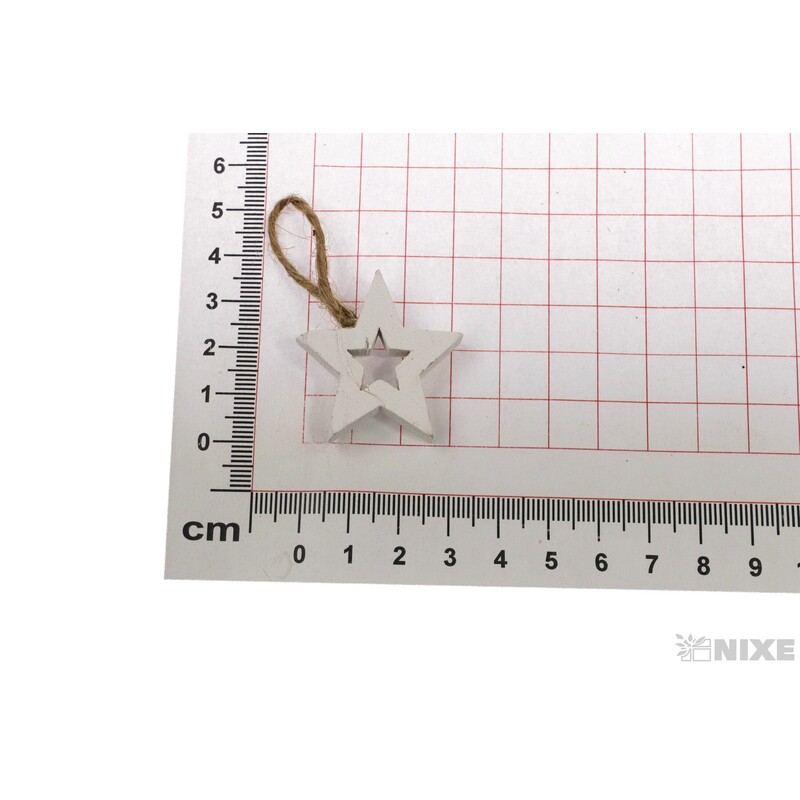 ZÁVĚS HVĚZDA 3cm 6ks*BÍLÁ