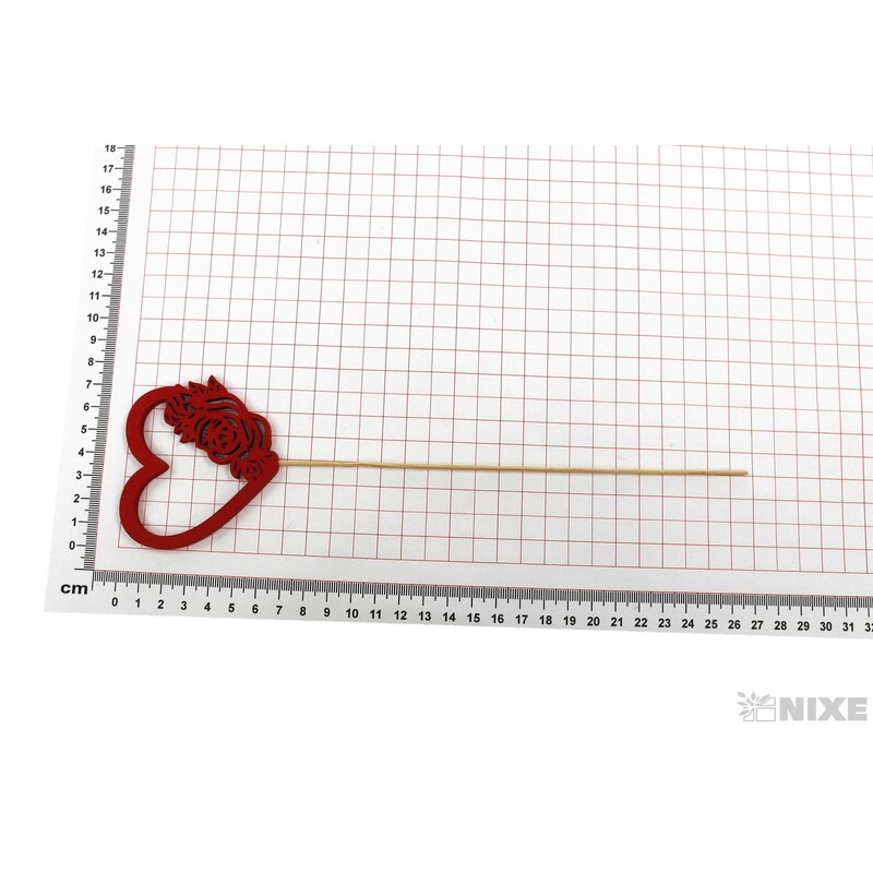 ZÁPICH D SRDCE 6x27cm 6ks*ČERVENÁ