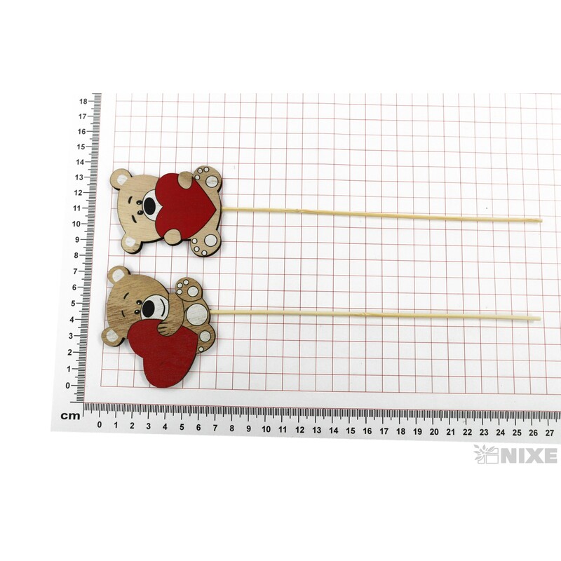 ZÁPICH D MEDVĚD SRDCE 6x27cm 2ks*MIX BAREV