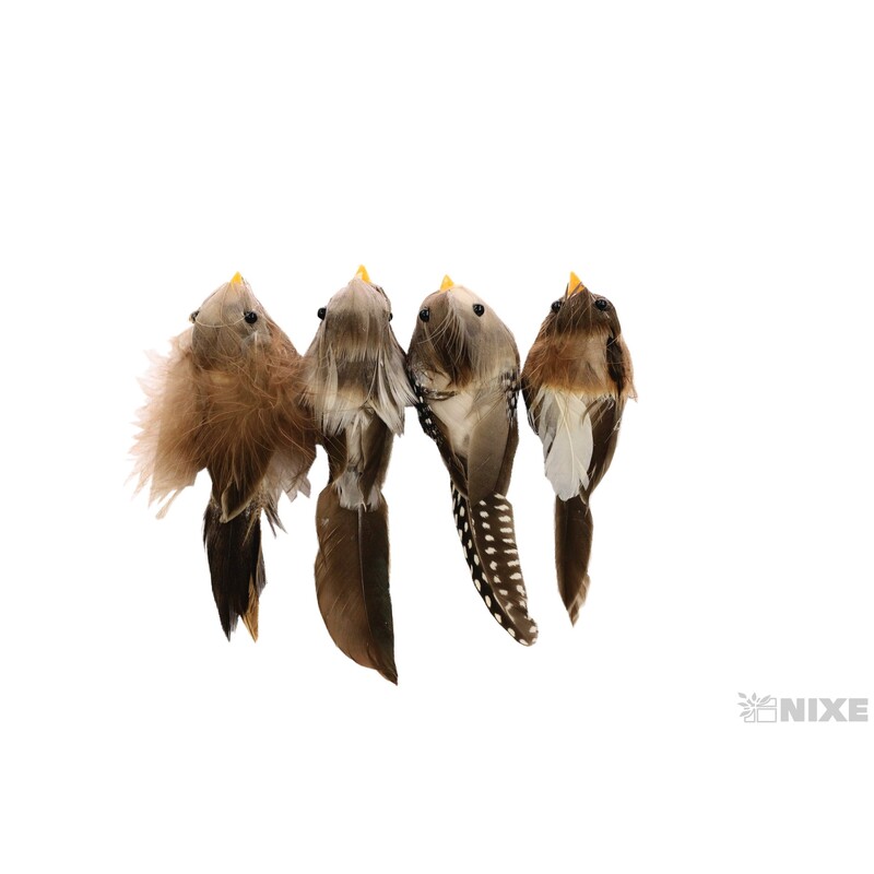 PTÁČEK KLIPS 10cm 4ks*MIX BAREV