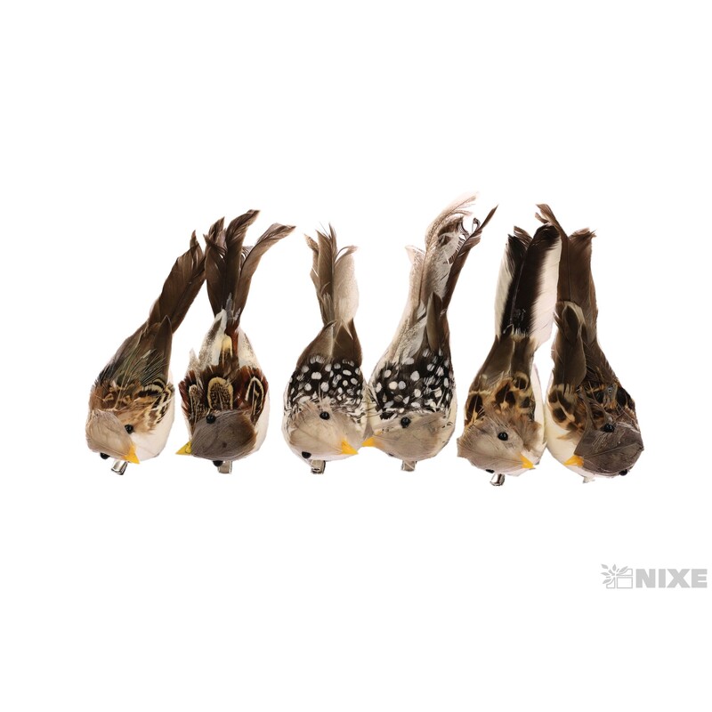 PTÁČEK KLIPS 10cm 6ks*MIX BAREV