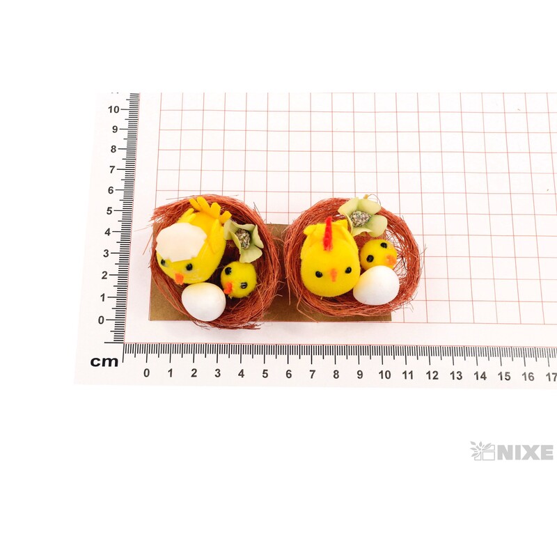 KUŘÁTKA HNÍZDO 5cm 2ks*ŽLUTÁ