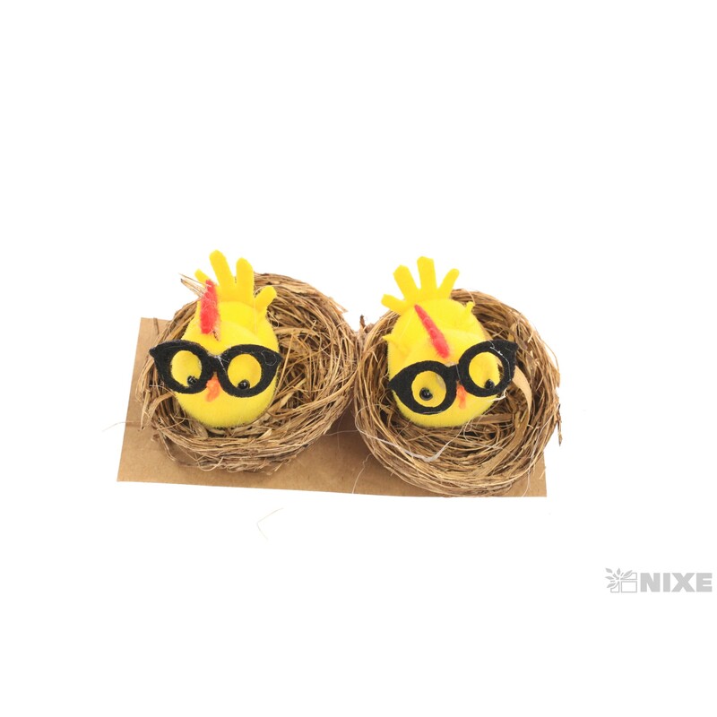 KUŘÁTKA HNÍZDO 5cm 2ks*ŽLUTÁ