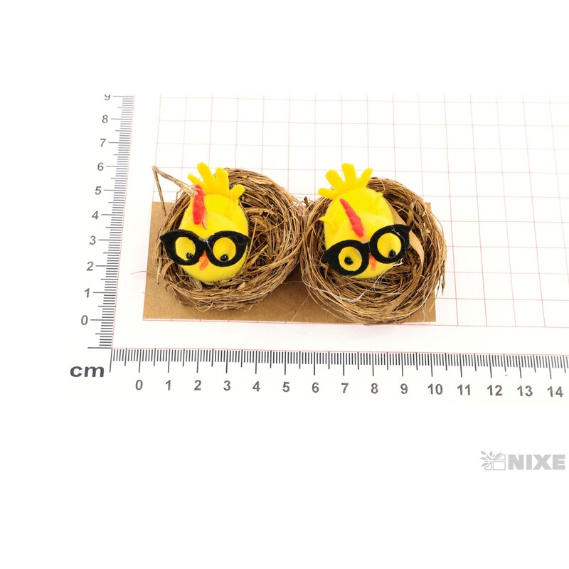 KUŘÁTKA HNÍZDO 5cm 2ks*ŽLUTÁ
