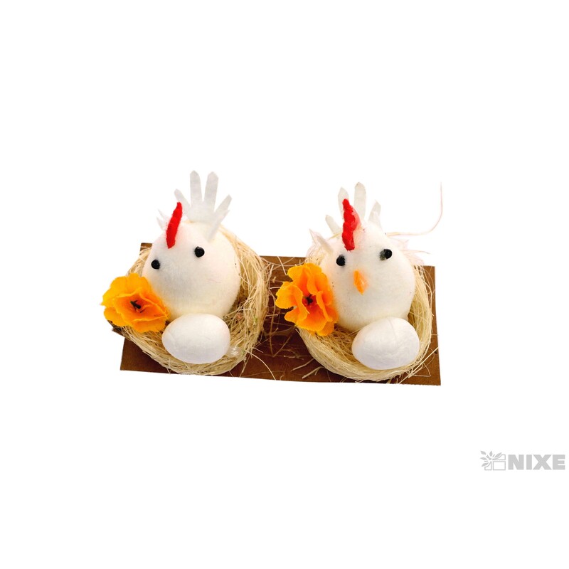 KUŘÁTKA HNÍZDO 5cm 2ks*ŽLUTÁ