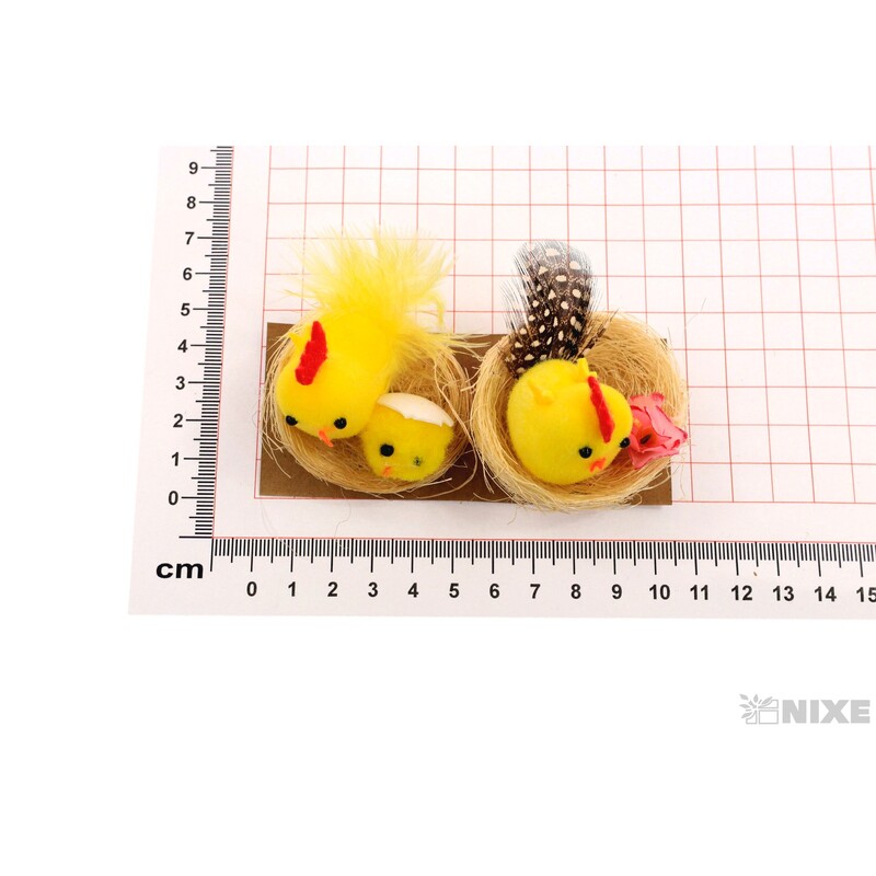 KUŘÁTKA HNÍZDO 5cm 2ks*ŽLUTÁ