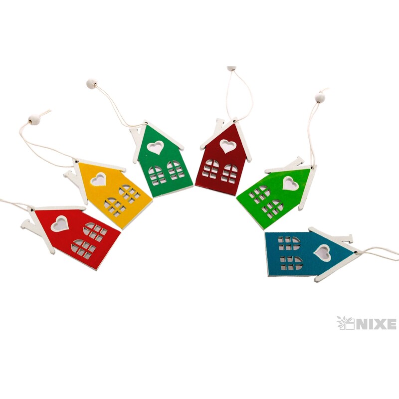 ZÁVĚS D DOMEK 8x5cm*MIX BAREV