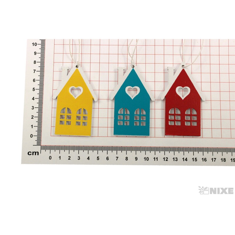 ZÁVĚS D DOMEK 8x5cm*MIX BAREV