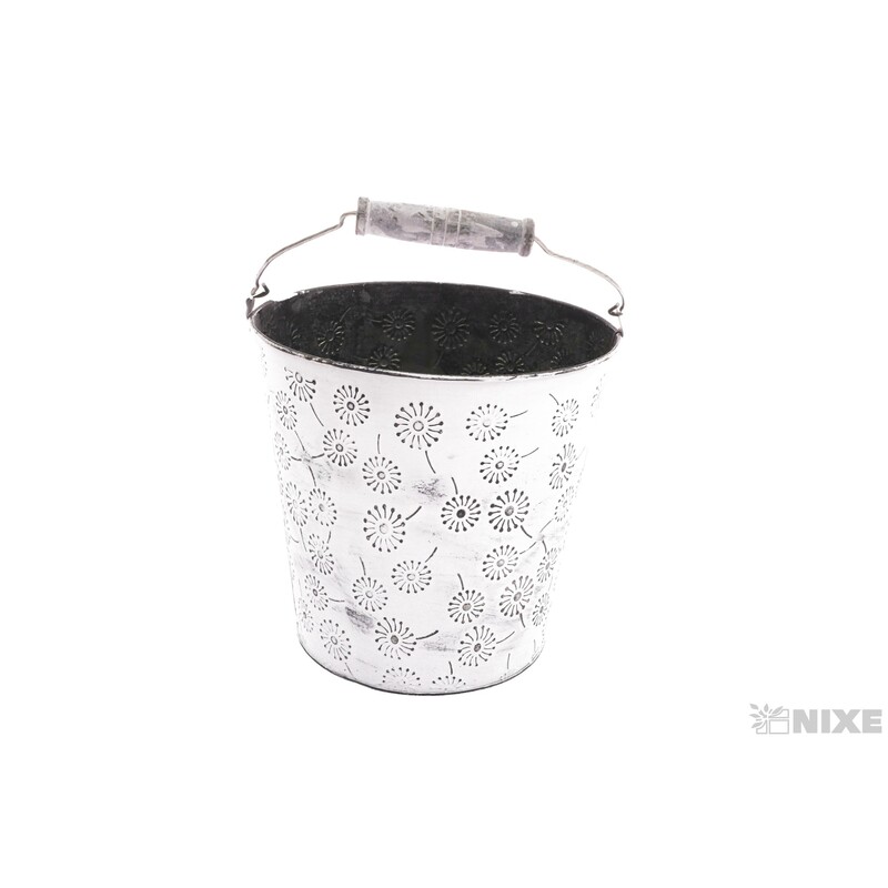 PLECHOVÝ KBELÍK 20x19cm*BÍLÁ