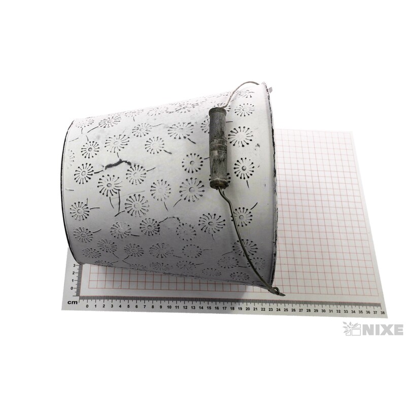 PLECHOVÝ KBELÍK 23x22cm*BÍLÁ