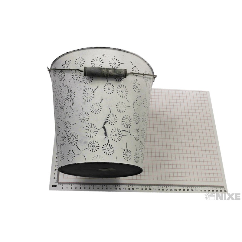 PLECHOVÝ KBELÍK 23x22cm*BÍLÁ