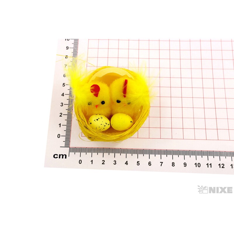 KUŘÁTKA HNÍZDO 6cm 6ks*ŽLUTÁ
