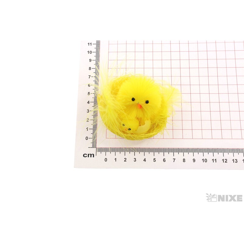 KUŘÁTKA HNÍZDO 6cm 6ks*ŽLUTÁ