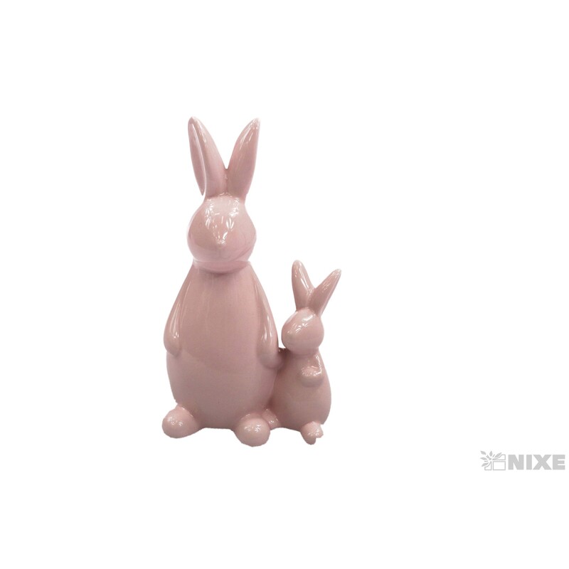 ZAJÍC KERAMIKA 18x10cm*RŮŽOVÁ