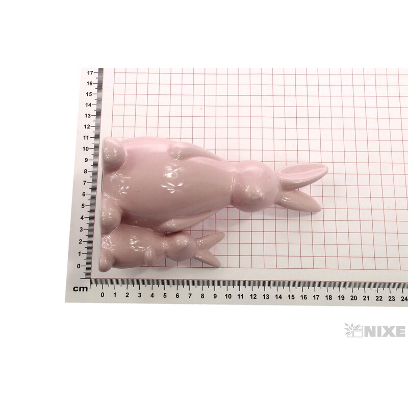 ZAJÍC KERAMIKA 18x10cm*RŮŽOVÁ