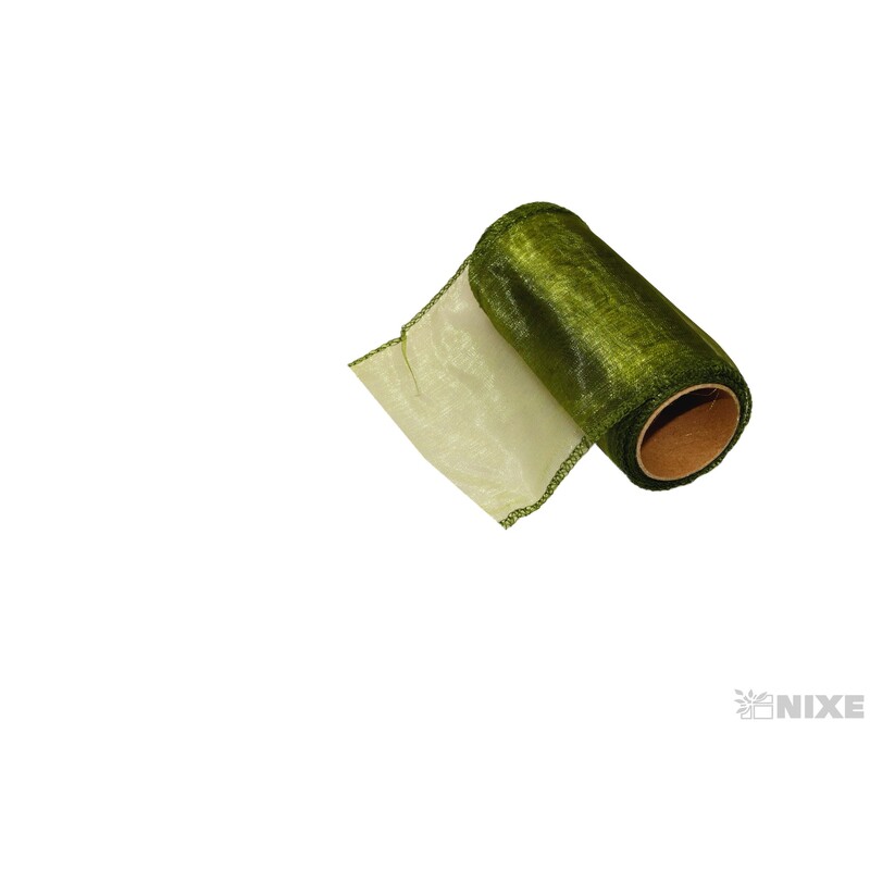 ORGANZA 11cmx10yd*ZELENÁ TM.