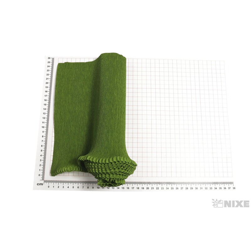 KREP VLNKA 25cmx2,5m*622 ZELENÁ OLIVA