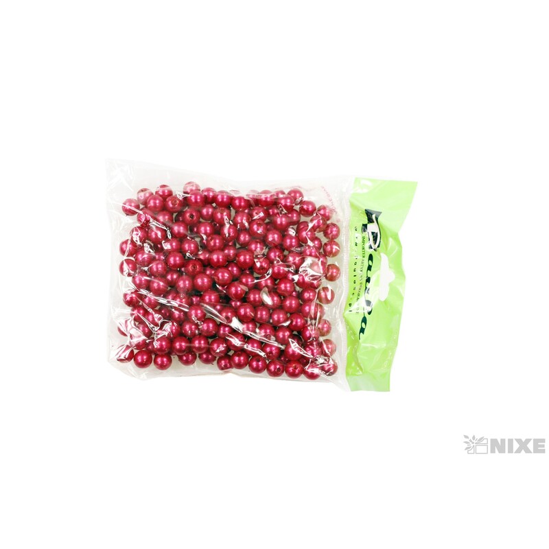 KORÁLKY 8mm cca 208ks*ČERVENÁ TM.