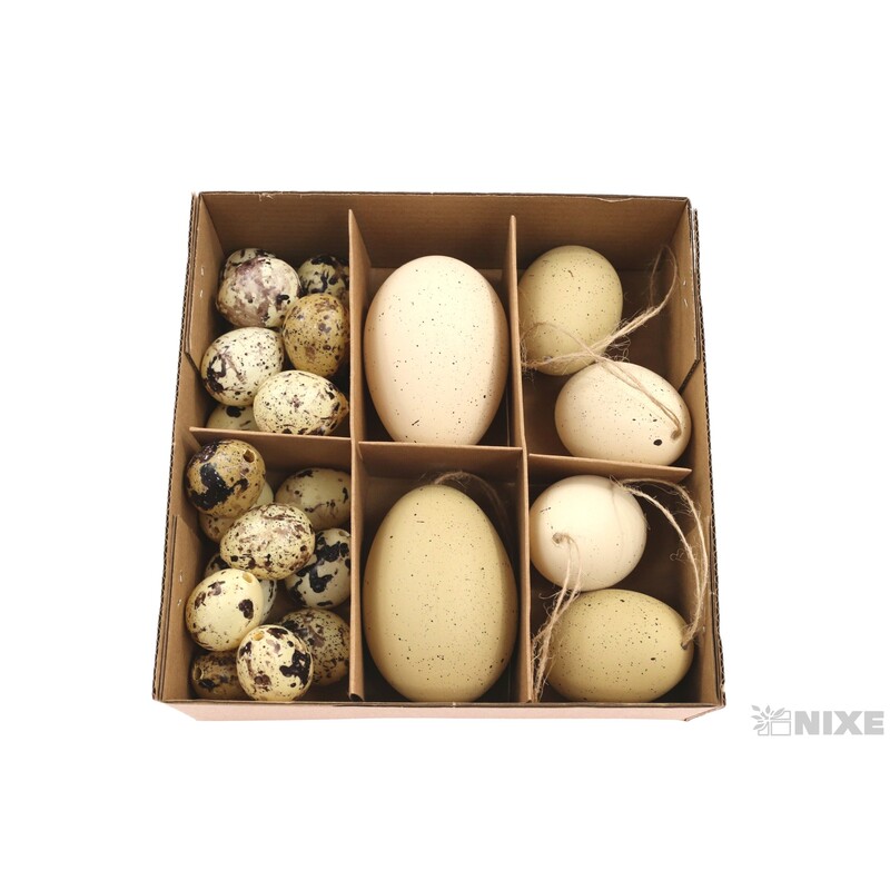 VAJÍČKA 26ks 3-5-8cm*PŘÍRODNÍ