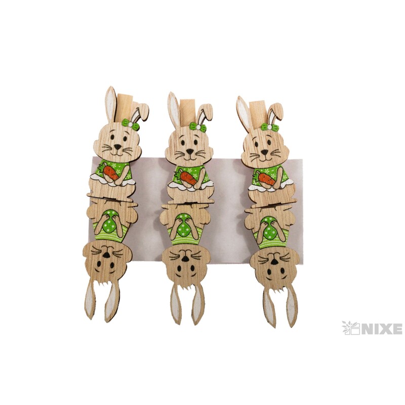 KOLÍČEK ZAJÍC 4,5cm 6ks*MIX BAREV