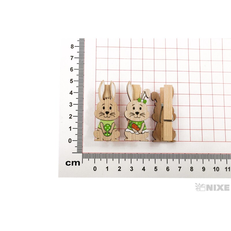 KOLÍČEK ZAJÍC 4,5cm 6ks*MIX BAREV