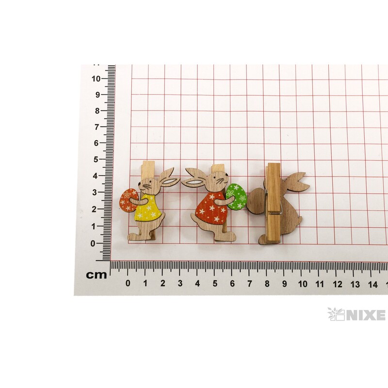 KOLÍČEK ZAJÍC 4,5cm 6ks*MIX BAREV