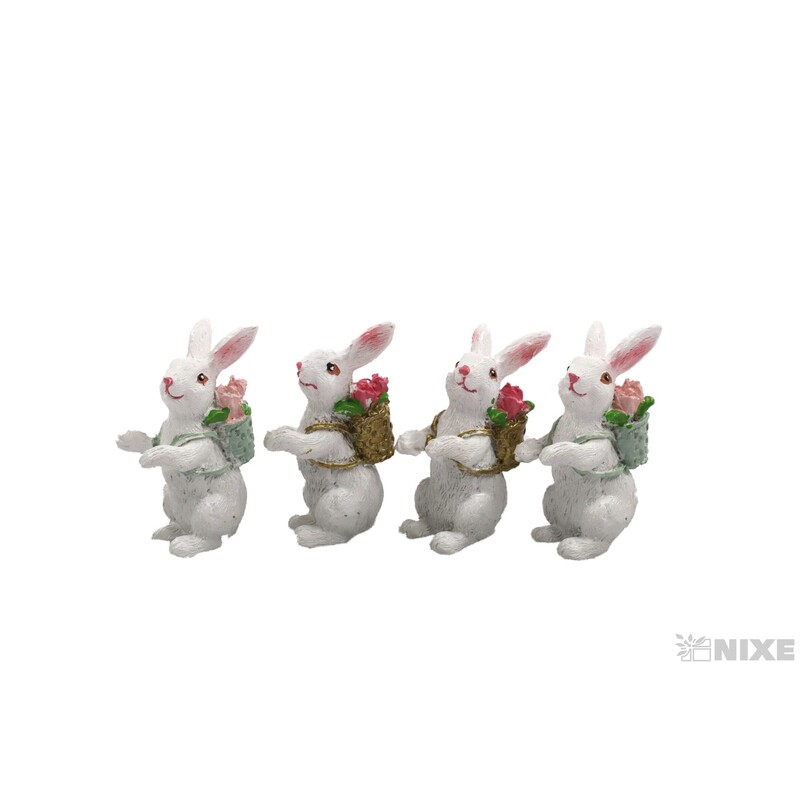 ZAJÍC 5cm 4ks*BÍLÁ