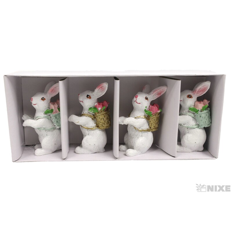 ZAJÍC 5cm 4ks*BÍLÁ