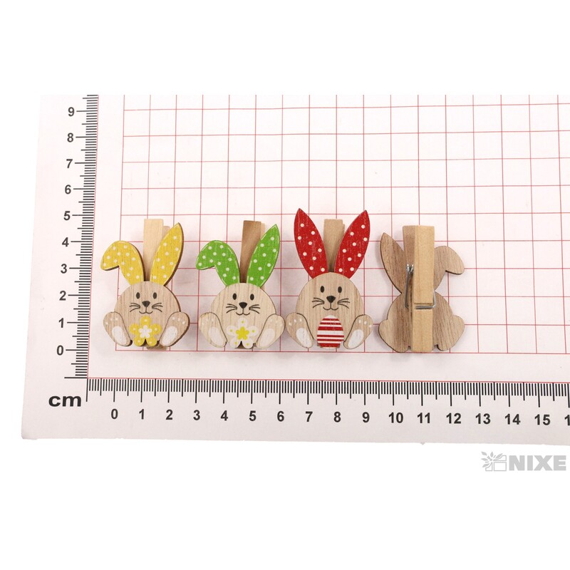 KOLÍČEK ZAJÍC 4,5cm 6ks*MIX BAREV